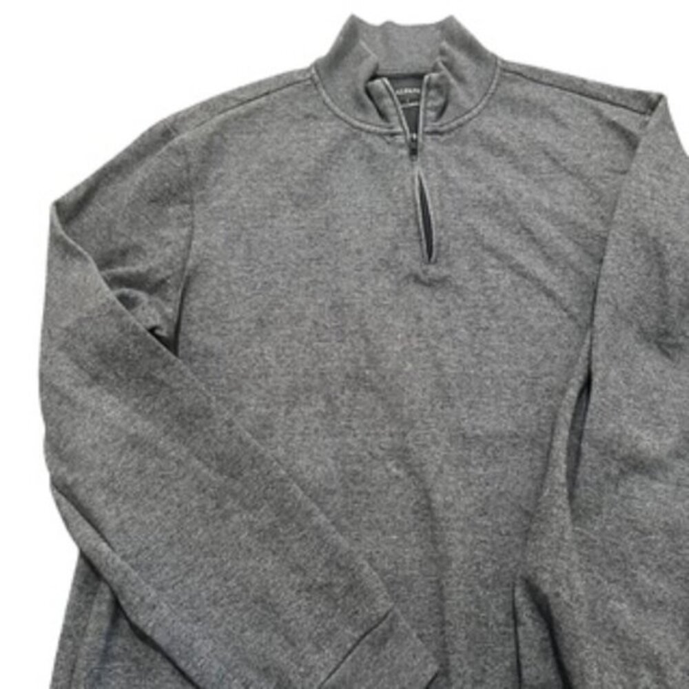 Alfani Men's Quarter Zip Pullover Sweater Size Large Gray Knit lightweight layer
